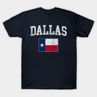 Dallas Texas Flag Vintage Fade T-Shirt